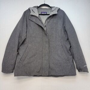 Patagonia Prairie Dawn Parka Womens XL Gray Wool Workwear Hooded Jacket